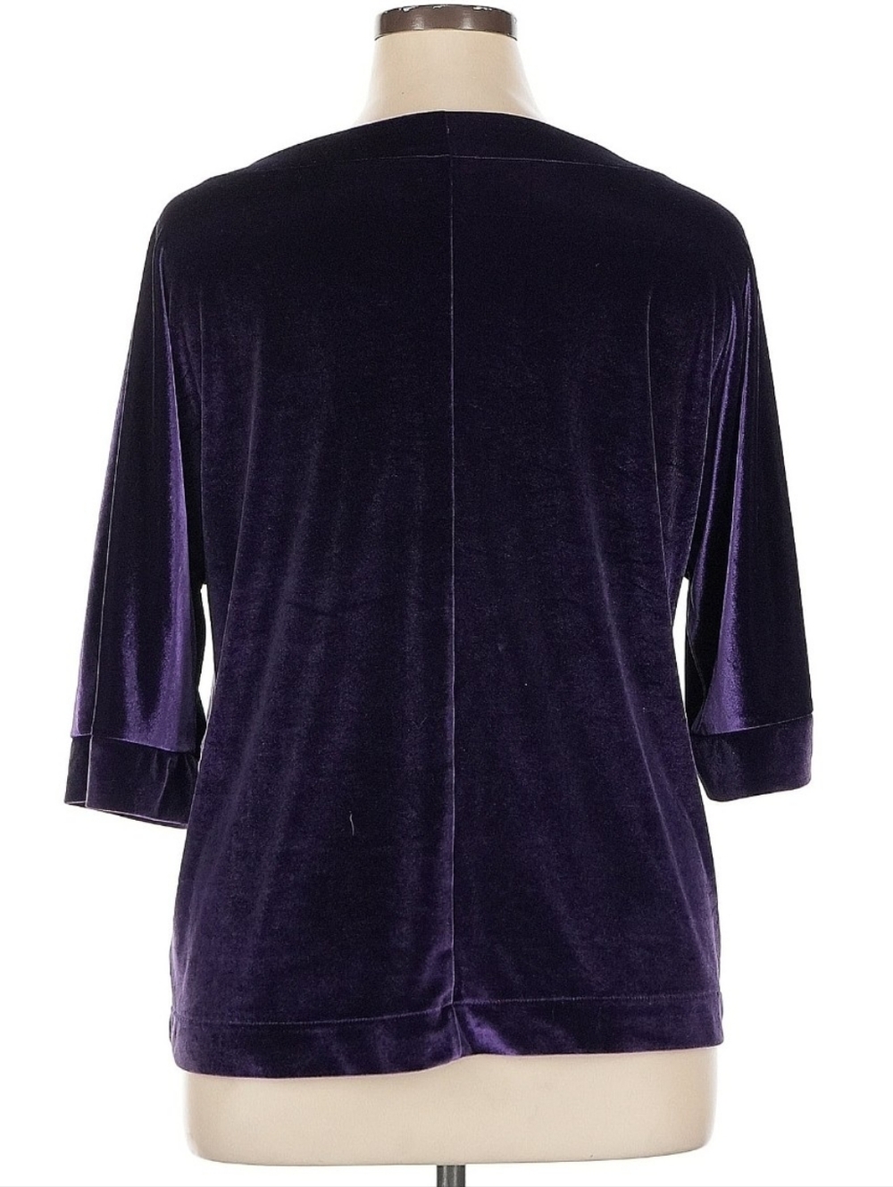 Liz Claiborne Women's Boatneck Velour Top Shirt - Picture 3 of 8